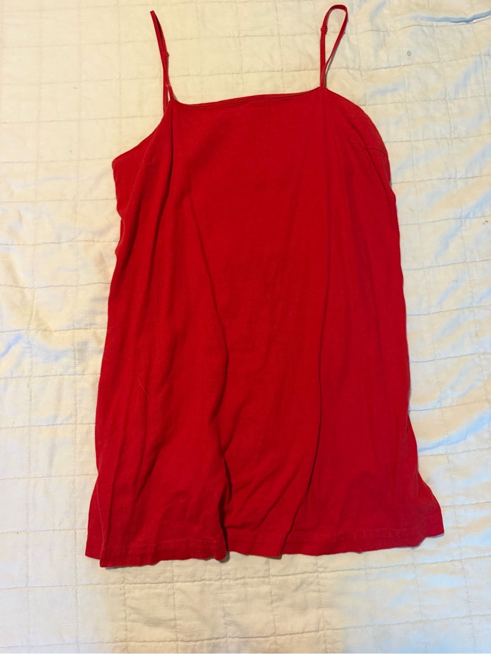 a new day Red Spaghetti Strap linen Slip dress